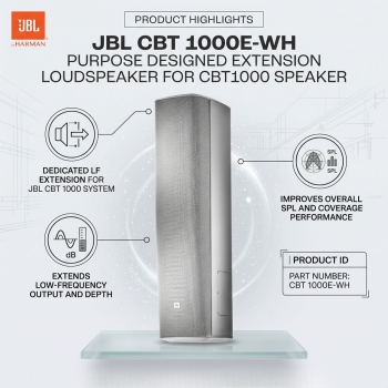 JBL CBT 1000E-WH Purpose Designed Extension Loudspeaker for CBT1000 Speaker (Each)