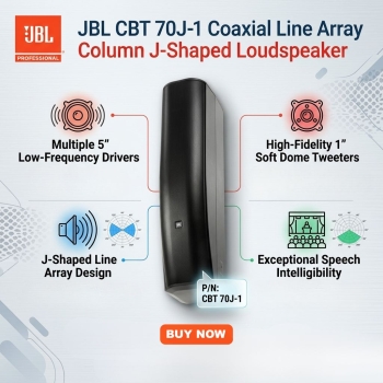 JBL CBT 70J-1 Coaxial Line Array Column J-Shaped Loudspeaker (Each)