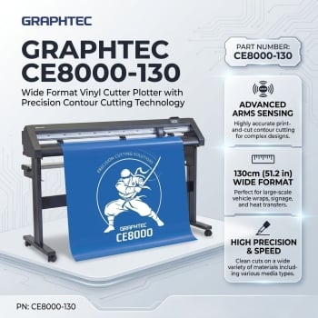 Graphtec CE8000-130 Wide Format Vinyl Cutter Plotter 130cm with Precision Contour Cutting Technology