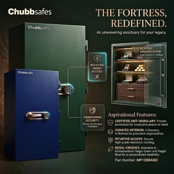 Chubbsafes Regal M-120 Basic 2 Drawers with 4 Shelves & Anti Burglary New Luxury Safe