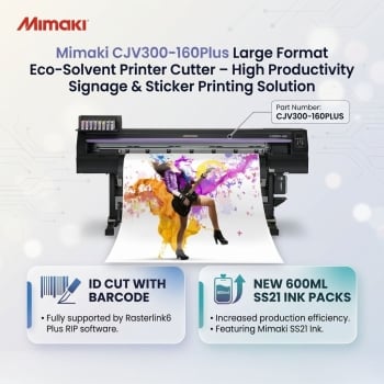 Mimaki CJV300-160 Plus 64" 8-Color Roll-to-Roll Wide Format Printer