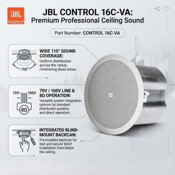 JBL CONTROL 16C-VA 6.5" Two-Way Co-axial Ceiling Loudspeaker (Each)