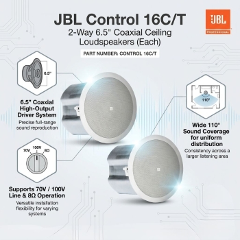 JBL Control 16C/T 2-Way 6.5" Coaxial Ceiling Loudspeakers (Each)