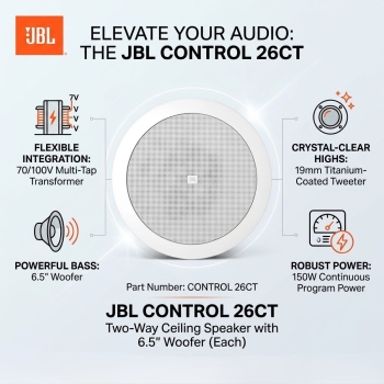 JBL Control 26CT Two Way Ceiling Speaker with 6.5" Woofer (Each)