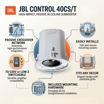 JBL Control 40CS/T High-Impact, Passive In-Ceiling Subwoofer (Each)