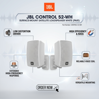JBL Control 52-WH Surface-Mount Satellite Loudspeaker White (Pair)