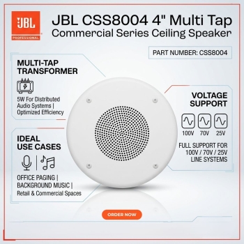 JBL CSS8004 4" Multi Tap Commercial Series Ceiling Speaker (Each)