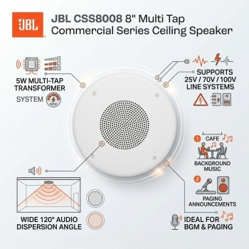 JBL CSS8008 8" Multi Tap Commercial Series Ceiling Speaker (Each)