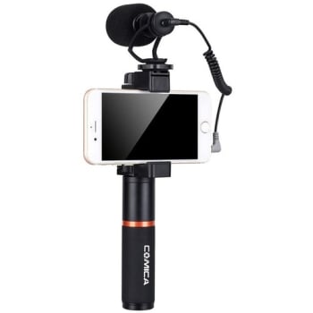 Comica Audio CVM-VM10-K1 Camera-Mount Shotgun Microphone with Grip Handle for Smartphones