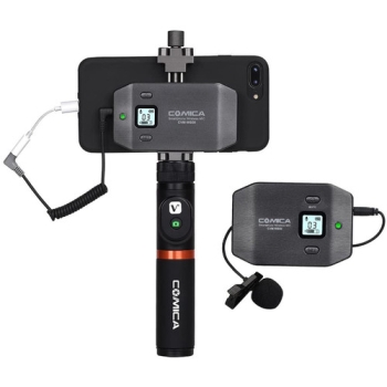 Comica Audio CVM-WS50A Wireless Microphone System with Handle Grip and Bluetooth Controller for Smartphones 
