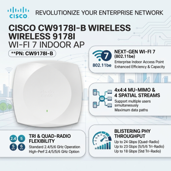 Cisco CW9178I-B Wireless 9178I Wi-Fi 7 Tri-Radio 4x4 Indoor Access Point