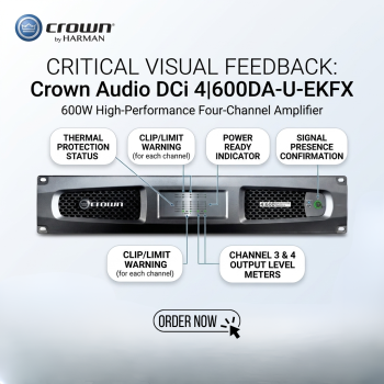 Crown Audio DCI4X600DA-U-EKFX 600W With Four Channel Amplifier 