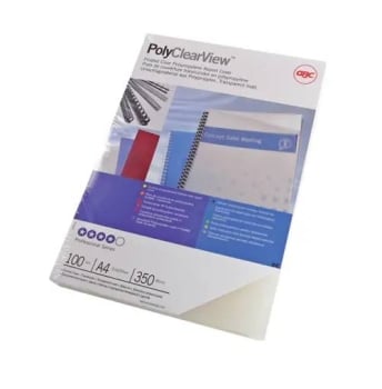 GBC POLYCLEAR MATT REPORT COVERS A4 350MIC PACK OF 100