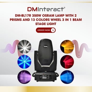 DMInteract DM-BL17R 350W Osram Lamp with 2 Prisms and 13 Colors Wheel 3 in 1 Beam Stage Light