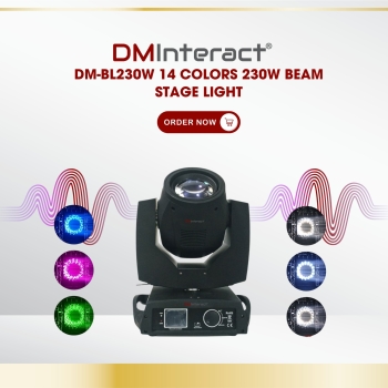 DMInteract DM-BL230W Osram Lamp with 14 Colors Wheel and DMX Control 230W Beam Stage Light