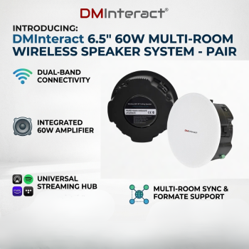 DMInteract 6.5" 60W Wireless Multi-Room WIFI Bluetooth Active Ceiling Speaker with App Control - Pair