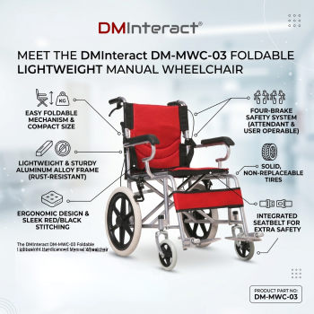 DMInteract DM-MWC-03 Foldable Lightweight Handicapped Manual Wheelchair