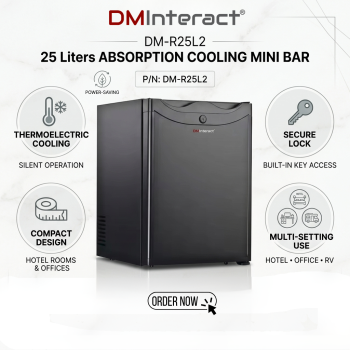 DMInteract DM-R25L2 25 Liters Absorption Cooling Electric Portable Mini Bar Refrigerator