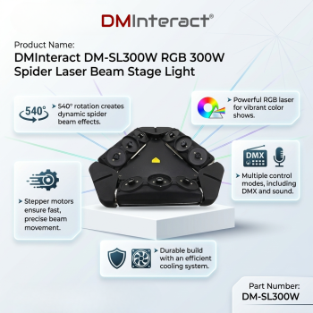 DMInteract DM-SL300W RGB 300W Spider Laser Beam Stage Light