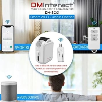 DMInteract DM-SCX1 Smart Wi-Fi Curtain Opener & Closer Machine With Voice Control