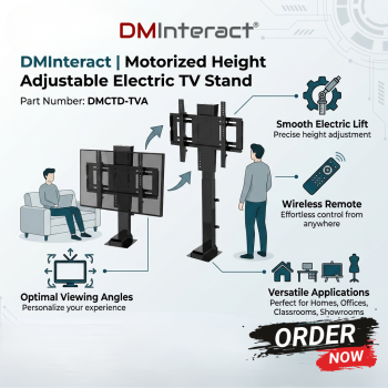 DMInteract DMCTD-TVA Motorized Lift Height adjustable Electric TV Stand with Remote Control