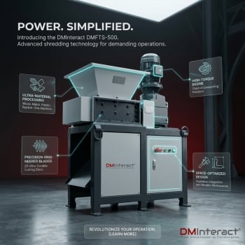 DMInteract DMFTS-500 7.5Kw Mini Double Shaft Plastic / Wood / Rubber / Paper / Metal Garbage Scrap Recycling Shredder