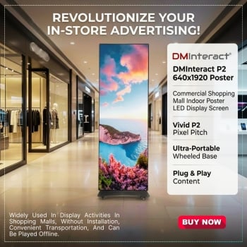 DMInteract P2 640x1920 Poster Commercial Shopping Mall Indoor Poster LED Display Screen