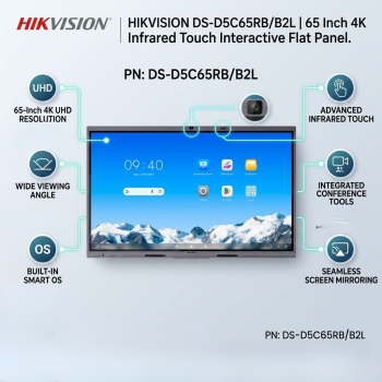 Hikvision DS-D5C65RB/B2L 65 Inch 4K Infrared Touch Interactive Flat Panel Meeting Room Display