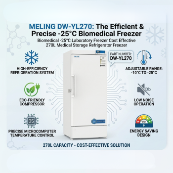 Meling DW-YL270 Biomedical -25°C Laboratory Freezer Cost Effective 270L Medical Storage Refrigerator Freezer