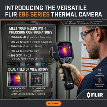 FLIR E96 Advanced Thermal Imaging Camera With Essential Duo IFOV 24° + 42° Lens