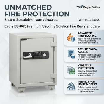 Eagle ES-065 71L Fire Resistant Digital Safe + Keylock With 1 Drawer & Shelf