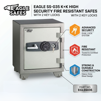 Eagle SS-035 40L Fire Resistant 2 Keylock Safe With 1 Drawer & Shelf