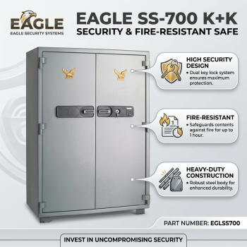 Eagle SS-700 783L Fire Resistant 2 Keylock Safe With 2 Drawer & 3 Shelf