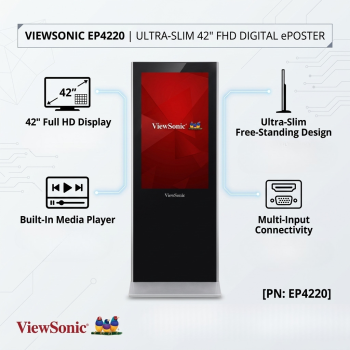ViewSonic EP4220 Ultra-Slim 42" FHD Digital ePoster LED Display