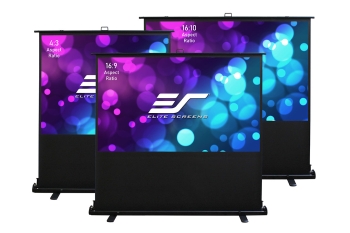 Elite Screens ezCinema 90" Tab-Tension Series Projection Screen With Floor Stand