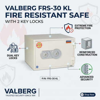 Valberg FRS-30 KL Fire Resistant Safe With 2 Key Locks