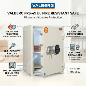 Valberg FRS-49 EL Fire Resistant Safe With Digital & Key Lock
