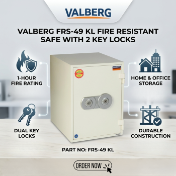 Valberg FRS-49 KL Fire Resistant Safe With 2 Key Locks