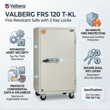 Valberg FRS 120 T-KL Fire Resistant Safe, 2 Keys Lock