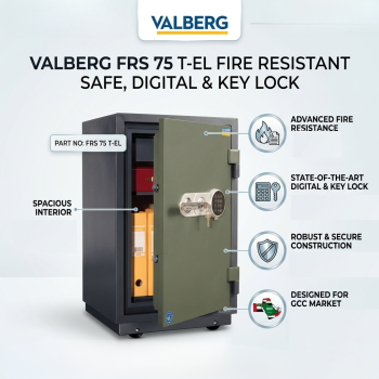 Valberg FRS 75 T-EL Fire Resistant Safe, Digital & Key Lock