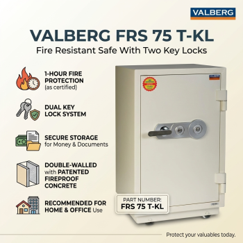Valberg FRS 75 T-KL Fire Resistant Safes With Two Key Locks