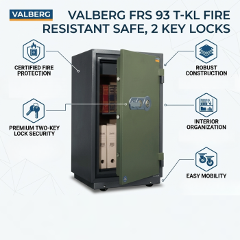 Valberg FRS 93 T-KL Fire Resistant Safe, 2 Key Locks 