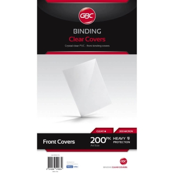GBC BINDING COVERS PVC HICLEAR TRANSPARENT A4 180MIC PACK OF 100