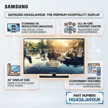 Samsung HG43AJ690UK 43” Resolution 3840*2160 LED Display 