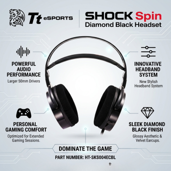 Tt eSPORTS SHOCK Spin Diamond Black Headset