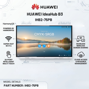 Huawei IdeaHub Board 3 Pro IHB2-75PB 75-Inch 4K Interactive Smart Board with 20-Point Touch & Wireless Screen Sharing