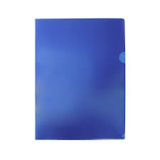 Durable Transparent L-Shaped File Folder PVC Blue - Set of 3 (50 Pcs in 1 Pack)