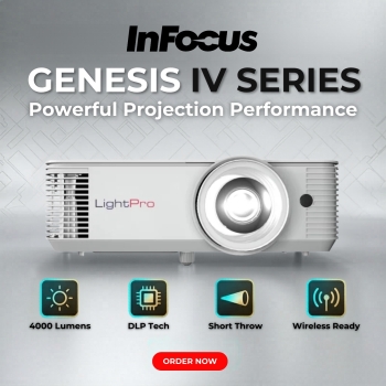 InFocus Genesis IV Series IN0026ST 3800 Lumen Short Throw WXGA DLP Projector
