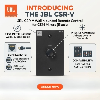 JBL CSR-V Wall Mounted Remote Control for CSM Mixers (Black)
