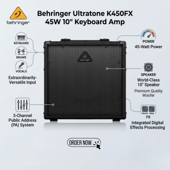 Behringer Ultratone K450FX 45W 10" Keyboard Amp